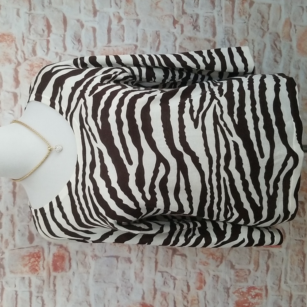 Peck & Peck Zebra Print Sweater